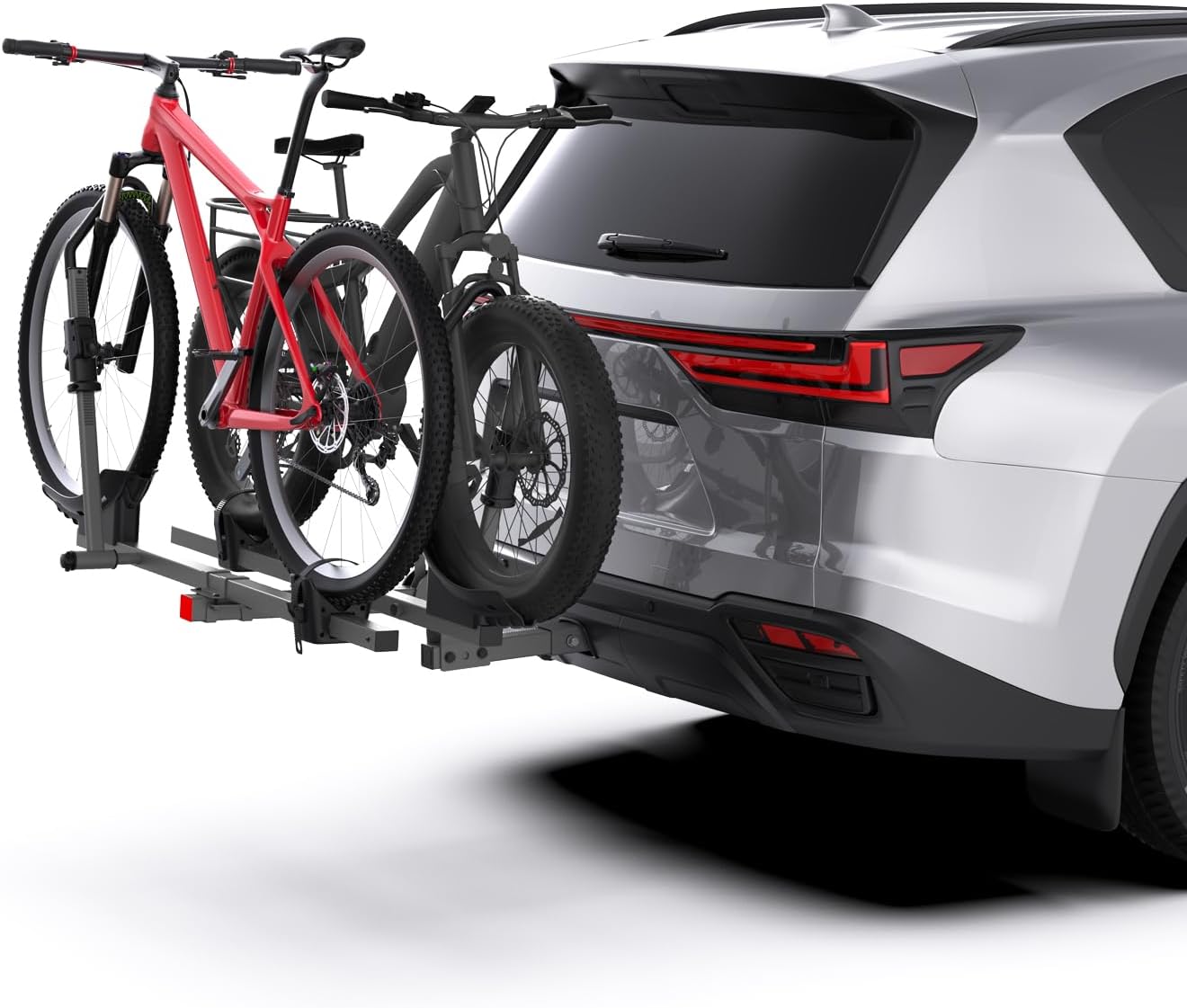 6166H5cYkJL._AC_SL1500_.jpg Hitch Bike Rack for Car, 200 lbs Capacity Heavy-Duty E-Bike Carrier, Tilting Foldable Design with Anti-Theft Lock, Fits 2" Receiver, for SUV, Truck, RV - Image 1