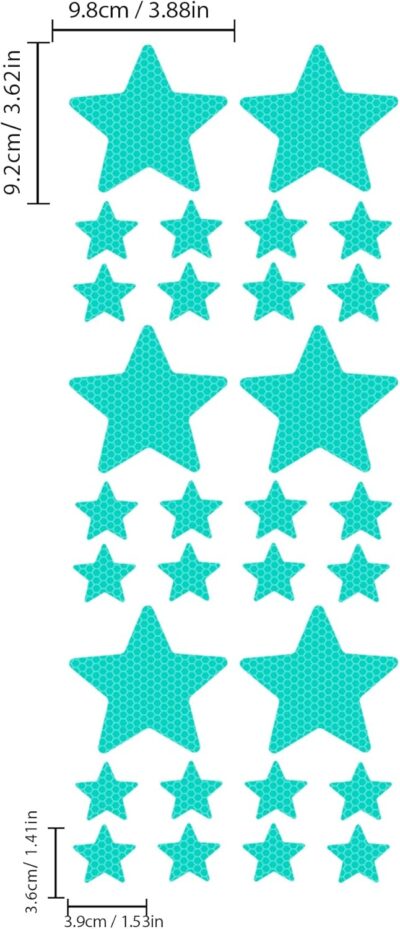 30pcs Star Vinyl Decal for Cars, High Intensity Reflective DIY Stickers for Window Bumper Mirror Laptop Decals Waterproof Night Safety Sign Car Stickers (Mint Green) - Image 4