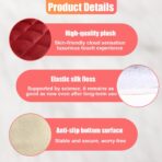 Car Seat Cushion, Universal Soft Plush Auto Seats Cover with Storage Pocket, Warm Seat Protector Pad with Non-Slip Bottom, Car Interior Essentials for Most Cars, Office, Home, Chair (Red) - Image 3