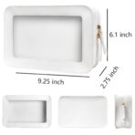 LETGO Clear Makeup Bags, TSA Approved Toiletry Bag with Zipper, Clear Makeup Organizer Fit Carry-on Travel Essentials,Clear Cosmetic Bags for Women Men (C-Beige) - Image 2