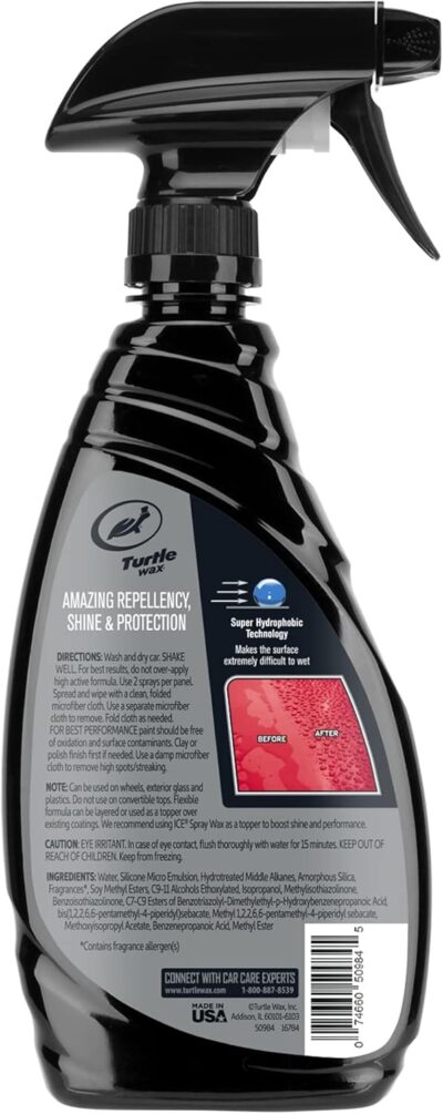 Turtle Wax ICE Seal N Shine, Car Wax Sealant, High Gloss Shine, Insane Water Beading and Durable Paint Protection, Carnauba Wax Infused, For Paint, Wheels, Glass, Plastics and More, 16oz (Pack of 1) - Image 2