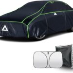 Hail Protector Car Cover, Anti Hail Thickened Multi-Layered EVA Car Cover Waterproof All Weather Protection with Car Sun Visor,Outdoor Hail Protection Cover, Fit Sedan/Coupe-Length 186-193 Inch.