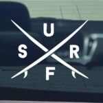 Black/Sliver Surf Sticker Creative Decal Vinyl Car Styling Accessories Auto Car Window Bumper Decal S149 (White)