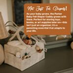 Parker Baby Diaper Caddy - Nursery Storage Bin and Car Organizer for Diapers and Baby Wipes - White, Large - Image 7