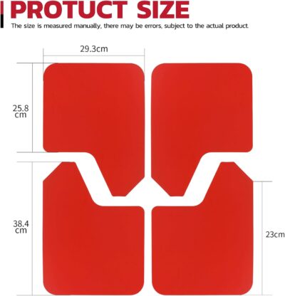Car Mud Flaps 4PCS Universal Fit Red Splash Guards Flexible and Bendable Mudguard Fender Flare Cuttable Mudflap Car Accessories Compatible with Pickup SUV Trucks - Image 7