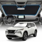 for Nissan Rogue Sun Shade Windshield Cover - Custom Fit Rogue Accessories 2021-2023 2024 2025 2026 Sunshade Foldable UV Protection & Heat Shield Sun Visor Accessories