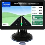 GPS Navigation, 2025 Map 7 inch Touch Screen Car GPS, Voice Turn Direction Guidance, Support Speed and Red Light Warning, Pre-Installed North America Lifetime map Free Update