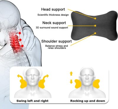 Car Neck Pillow, Soft Comfortable Memory Foam Auto Headrest Pillow Cushion with Adjustable Strap, Breathable Ergonomic Design Car Neck Pain Relief Cushion, Universal for Vehicles (Red) - Image 6