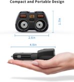 [2026 Upgraded] Cigarette Lighter Splitter, SUPERONE 180W 2-Socket Cigarette Lighter Adapter with Dual QC3.0 and 20W PD USB C Car Charger Splitter for GPS/Dash Cam/Laptop/iPad/iPhone 17/16/15/14/13/12 - Image 4