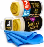 Premium 2pk Mini +1 Free Shammy Cloth for Car Drying - 17”x13” - Super Absorbent Chamois Towel for Car - Scratch-Free, Reusable & Soft Cleaning Towel