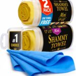 Premium 2pk Mini +1 Free Shammy Cloth for Car Drying - 17”x13” - Super Absorbent Chamois Towel for Car - Scratch-Free, Reusable & Soft Cleaning Towel