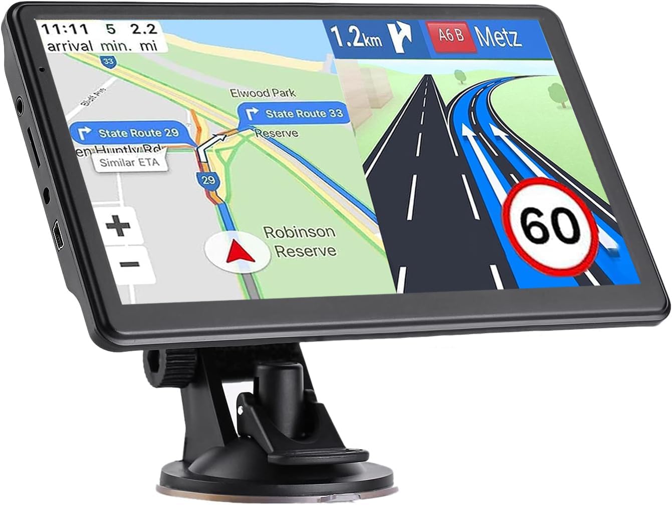 617hzKl-tUL._AC_SL1341_.jpg GPS Navigator for Car Truck RV, Latest 2025 Map, 7 inch Touch Screen Real Voice Spoken Turn-by-Turn Direction Reminding Navigation System for Cars, Vehicle GPS with Speed and Red Light Warning - Image 1