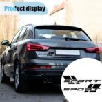 2PCS Car Sport Letter Logo Decal, Reflective Vinyl Decal Sticker for Car Side, Waterproof Decoration Car Door Decals, Car Exterior Accessories for Bumper, Body, Rear (Black, 2PCS) - Image 6