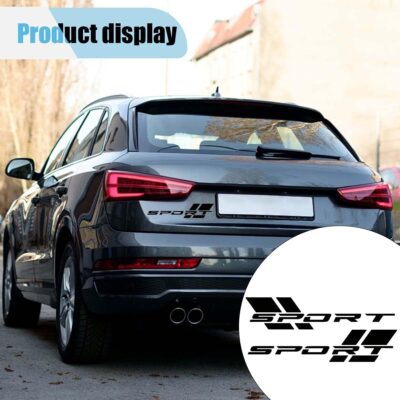 2PCS Car Sport Letter Logo Decal, Reflective Vinyl Decal Sticker for Car Side, Waterproof Decoration Car Door Decals, Car Exterior Accessories for Bumper, Body, Rear (Black, 2PCS) - Image 6