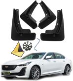 Car Mudguard Mud Flaps for 2026 Cadillac CT5 2020-2025 Molded Custom Front and Rear Mudflaps Splash Guards Fender Flares Kit 4-PC Auto Accessories,Send 1 Car Wash Towel,Ct5