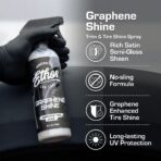 Ethos Graphene Shine - Trim & Tire Shine Spray, High Sheen, Non Greasy, Sling Free Finish! Conditions and Protects Rubber with UV Protection (16 Oz)