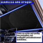 Car Windshield Sun Shade, Foldable Automotive Front Window Heat Blocking Sun Shield, Universal Reflective Vehicle Interior Protective Cover for Car, SUV, Truck (65×36 inch) - Image 3