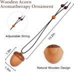 Maromalife Essential Oil Car Diffuser, Wooden Acorn Decor Cute Car Diffuser Air Freshener, Hanging Aromatherapy Diffuser Perfume Car Decoration, Gift for Women/Men, Christmas, Birthday - Image 4