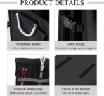 Trunk Organizer With Lid, Collapsible Waterproof Oxford Car Organizer with Aluminum Handle Base Plate, 2-Compartment 28L Sturdy Trunk Cargo Storage Organizer for RV SUV Truck (Black) - Image 3