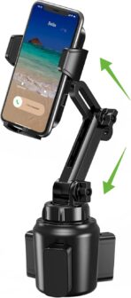 2025 Upgraded Cup Phone Holder for Car, Universal No Shaking Cup Holder Phone Mount with Expandable Base for Car Truck, Adjustable Holders,Compatible with iPhone Samsung All Phones: 1 Pack