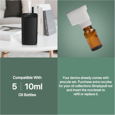 Waterless Car Essential Oil Diffuser, Portable Nebulizer Aromatherapy Diffuser, Mini Scent Air Machine with Timers for Home, Room, Car, Office,Travel - Image 3