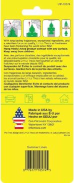 Little Trees Cardboard Hanging Car, Home & Office Air Freshener, Summer Linen (Pack of 12) - Image 3