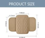 Car Center Console Cover, Leather Auto Armrest Cover with 2 Storage Bags, Universal Cars Armrest Cushion, Vehicle Interior Accessories Protector for Sedan, SUV, Truck((Beige) - Image 2
