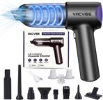 Car Vacuum Portable Cordless, 21000PA 4 in 1 Suck/Blow/Pump/Charger 120W Handheld Car Vacuum Cleaner and Air Duster, Brushless Motor Multi-Nozzles for Home Office Grey