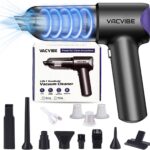 Car Vacuum Portable Cordless, 21000PA 4 in 1 Suck/Blow/Pump/Charger 120W Handheld Car Vacuum Cleaner and Air Duster, Brushless Motor Multi-Nozzles for Home Office Grey