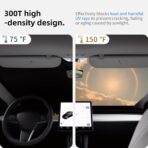 Ludicrous Sunshade for Tesla Model S/3/X/Y Front Windshield Sun Shade Accessories Juniper/Highland Foldable Car Window Sun Blocker with Organizer Bag,Triple-Coated Triple Layer - Image 5