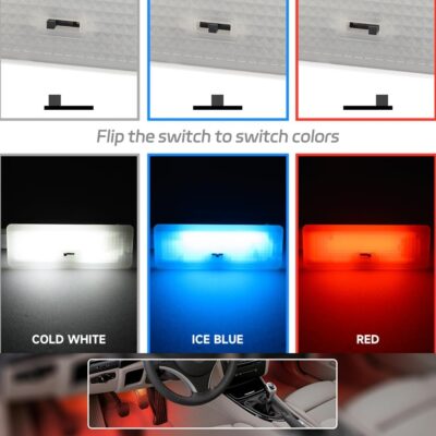 2PCS Led Courtesy Footwell Ambient Lights for B'MW 1 3 5 6 7 Series X1 X3 X5 X6 Z4 E82 E88 E90 E91 E92 F12 F13 E84 E83 F25 6500K White Red Blue Interior Atmosphere Lamp Under Dashboard Floor Light - Image 5