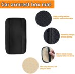 Car Armrest Storage Box Mat, Fiber Leather Car Center Console Cover, Car Armrest Seat Box Cover Accessories Interior Protection for Most Vehicle, SUV, Truck, Car (Black) - Image 4
