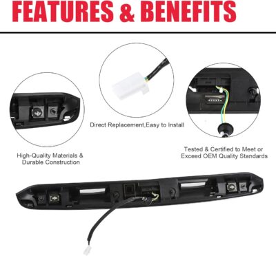 Rear Tailgate Chrome Handle Finisher Molding Fit for 2013-2019 Nissan Pathfinder Replaces# 90810-9PG0A Rear Liftgate Handle Garnish Molding - Image 5