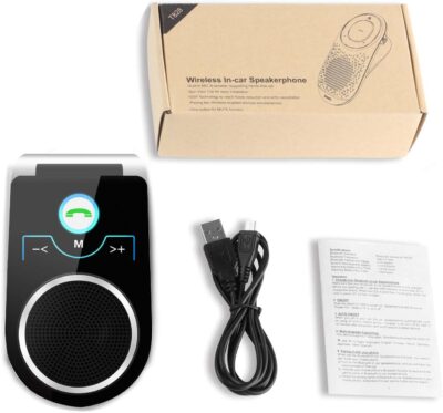 Bluetooth 5.0 Car Speaker, in Car Speakerphone, Bluetooth Receiver for Cell Phone Support Siri Google Voice Assistant, Built in Microphone&3W Speaker for Handsfree Calls, GPS, Music - Image 7