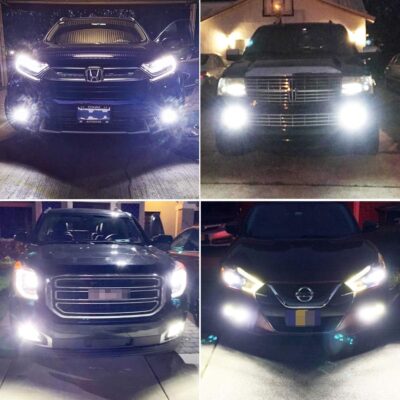 AUXLIGHT H3 LED Fog Light DRL Bulbs, 3000 Lumens Extremely Bright Bulbs Replacement for Cars, Trucks, 6000K Xenon White - Image 2