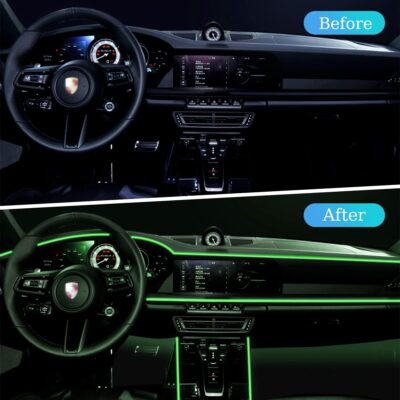 EL Wire LED Strip Lights, USB Auto Neon Light Strip with Sewing Edge, 16FT Electroluminescent Car Ambient Lighting Kit with Fuse Protection, Green - Image 5