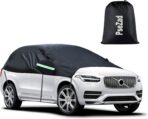 Universal SUV Half Car Cover Waterproof All Weather, Hail Protector Car Body Covers Outdoor Indoor for All Season Windproof Dustproof UV Resistant Snowproof Protect Your Windshield and Roof