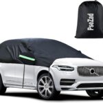 Universal SUV Half Car Cover Waterproof All Weather, Hail Protector Car Body Covers Outdoor Indoor for All Season Windproof Dustproof UV Resistant Snowproof Protect Your Windshield and Roof
