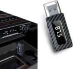 USB Bluetooth Receiver for Car, Bluetooth 5.3 Wireless Audio Adapter, USB Power Supply 3.5mm Aux Jack Adapter, FM+AUX Transmitting Signal Receiver, for Car Stereo Sound Home Stereo, PC (Black)