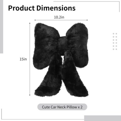 OMISTAR 2 PCS Cute Butterfly Neck Pillow for Car, Plush Headrest Pillow with Adjustable Strap, Soft and Comfortable Car Neck Support Cushion - Image 5