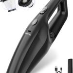 TANYO Handheld Car Vacuum Cordless, Portable Vacuum Cleaner with High Power Suction, Rechargeable Hand Held Vacuum, Mini Handheld for Car Home Office, Pet Hair, Black