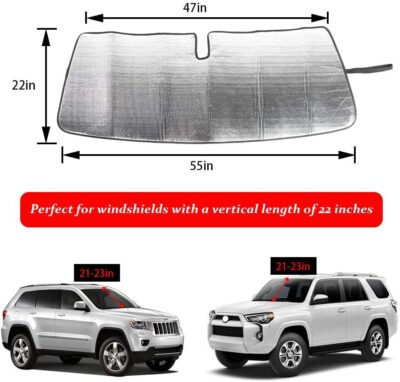 Front Windshield Sunshade - JeCar for 4runner Sunshade Car Sun Shade Heat Shield Custom-fit Sunshade Sun Visor Mat for 2017 2018 2019 2020 2021 2022 2023 2024 Toyota 4runner SUV - Image 7