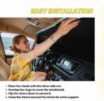 Windshield Sun Shade - Certified 99.87% UVB & 99.02% UVA Protection Car Sun Shade. Award Winning Sunshade for Car Windshield with Patented Technology. Size M 61"x32" Car Window Shades by Kinder Fluff - Image 6