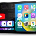 10.25″ CarPlay Screen for Car Dash Cam, Android Auto Screen with Apps, Dual HD Cam & Backup Camera, Portable 6GB+128GB Car Tablet with Wireless Apple CarPlay & Android Auto, Bluetooth for All vehicles