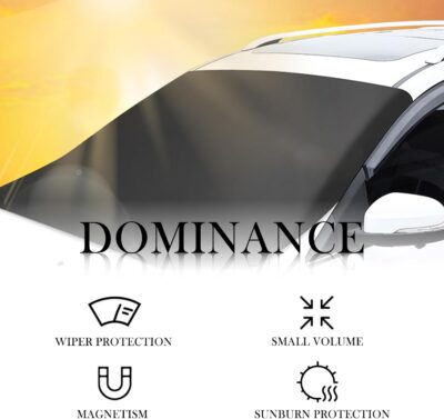 carleef Magnetic Car Windshield Sun Shade,Anti-Theft Sun Shade for Car Windshield with 5 Invisible Magnets,All-Season Universal Front Cars Sunshades for Windshields Cars Accessories - Image 5