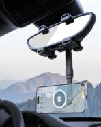 for MagSafe Car Mount Rearview Mirror [24 Strong Magnet] Magnetic Phone Holder for Car Rear View Mirror [4 Clip Stable] Phone Holders for Your Car for iPhone Air 17 Pro Max 16 15 14 13, All Smartphone - Image 3