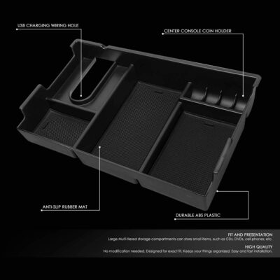 DNA MOTORING ZTL-Y-0008 Center Console Armrest Organizer Tray [for 07-19 Tundra],Black - Image 2