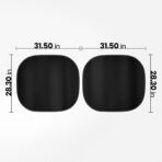 BDK 2PC Metallic Black Car Window Sun Shade Auto Shade for Windshield Visor, Block UV Reflect Heat to Keep Your Car SUV Truck, 31.75" x 28.75" - Image 6