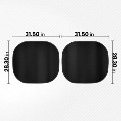 BDK 2PC Metallic Black Car Window Sun Shade Auto Shade for Windshield Visor, Block UV Reflect Heat to Keep Your Car SUV Truck, 31.75" x 28.75" - Image 6