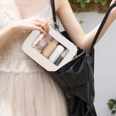 Travel Clear Makeup Bag Set, TSA Approved Cosmetic Bag Case with Zipper Portable Makeup Pouch Toiletry Bag Traveling Cosmetic Organizer Storage Bag Car Organizer Car Essentials - Image 4